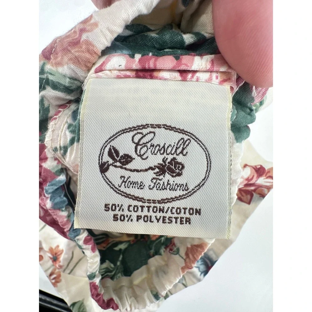Croscill Floral Neck Roll Pillowcase Ruffled Bolster Cover Vintage Cottagecore
